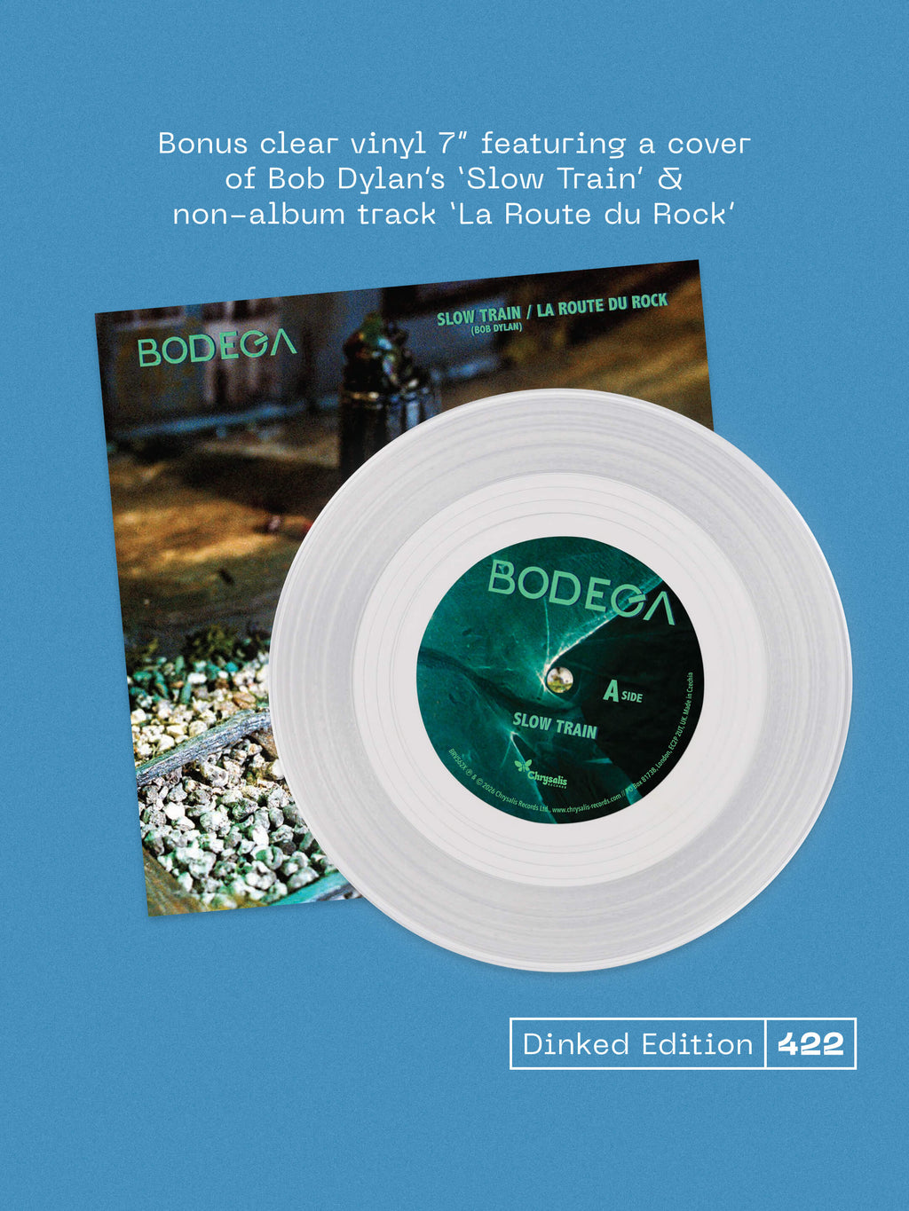 BODEGA - ALL INSIDE AQUARIUM- DINKED EDITION 422 - CLOUDY EFFECT SEA BLUE & TRANSPARENT LIGHT BLUE VINYL LP + BONUS CLEAR 7”