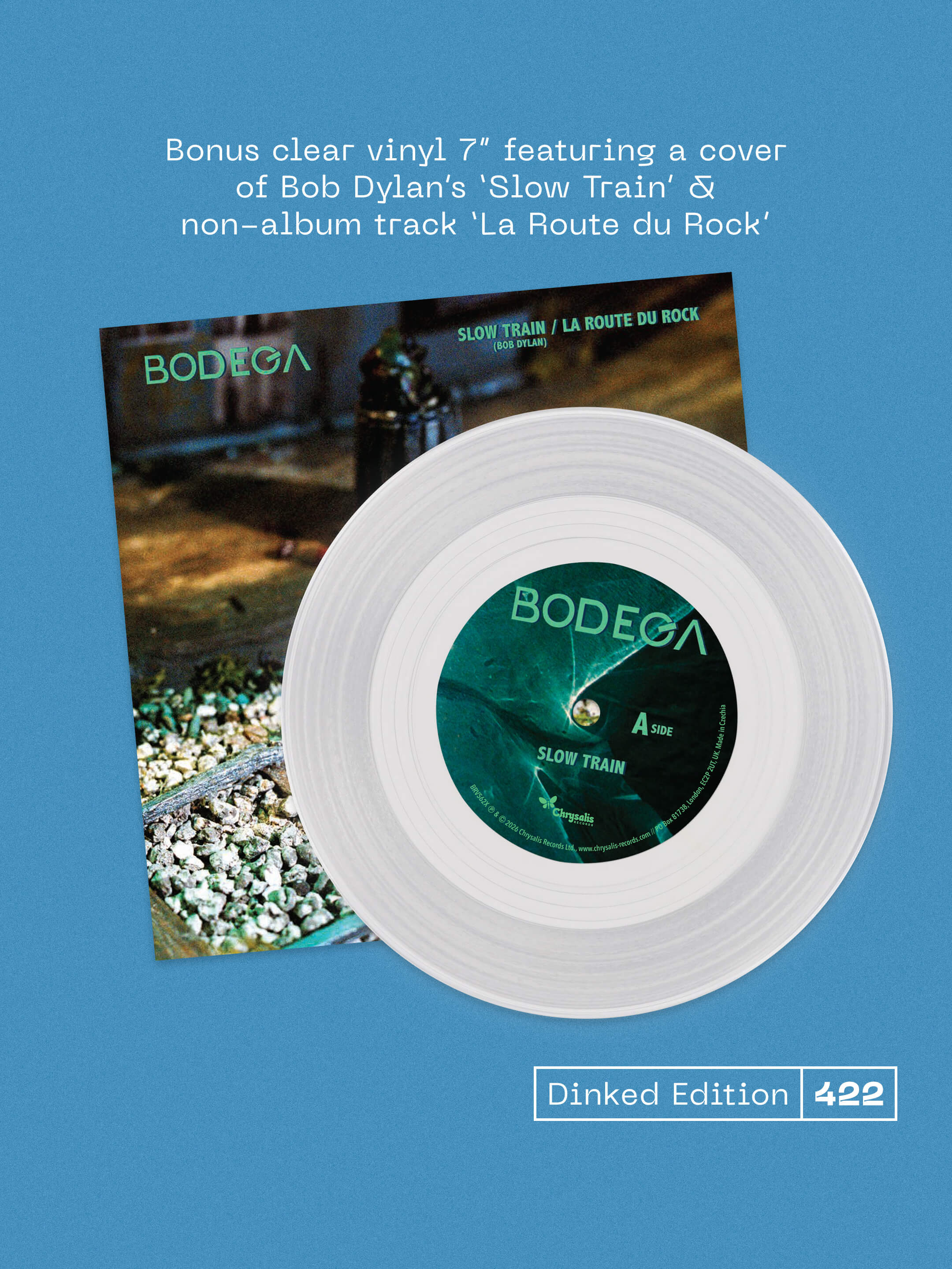 BODEGA - ALL INSIDE AQUARIUM- DINKED EDITION 422 - CLOUDY EFFECT SEA BLUE & TRANSPARENT LIGHT BLUE VINYL LP + BONUS CLEAR 7”