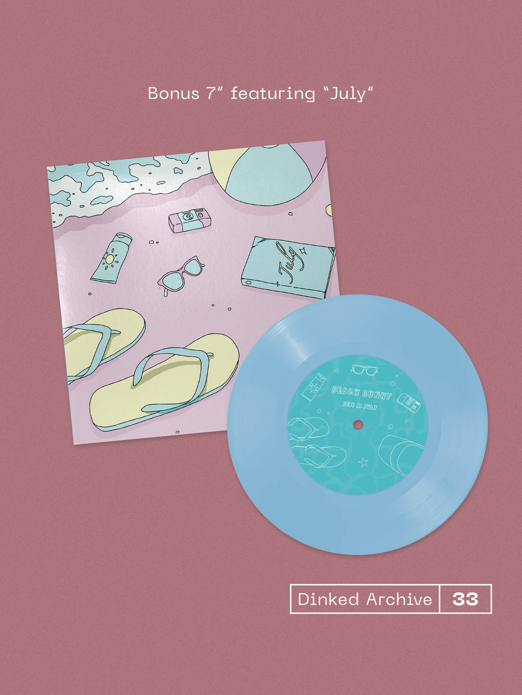BEACH BUNNY - THE EARLY DAYS: ANIMALISM, POOL PARTY, CRYBABY - DINKED ARCHIVE EDITION 33 - HALF  BLUE/YELLOW HALF BLUE/VIOLET 2LP VINYL + BONUS 7”
