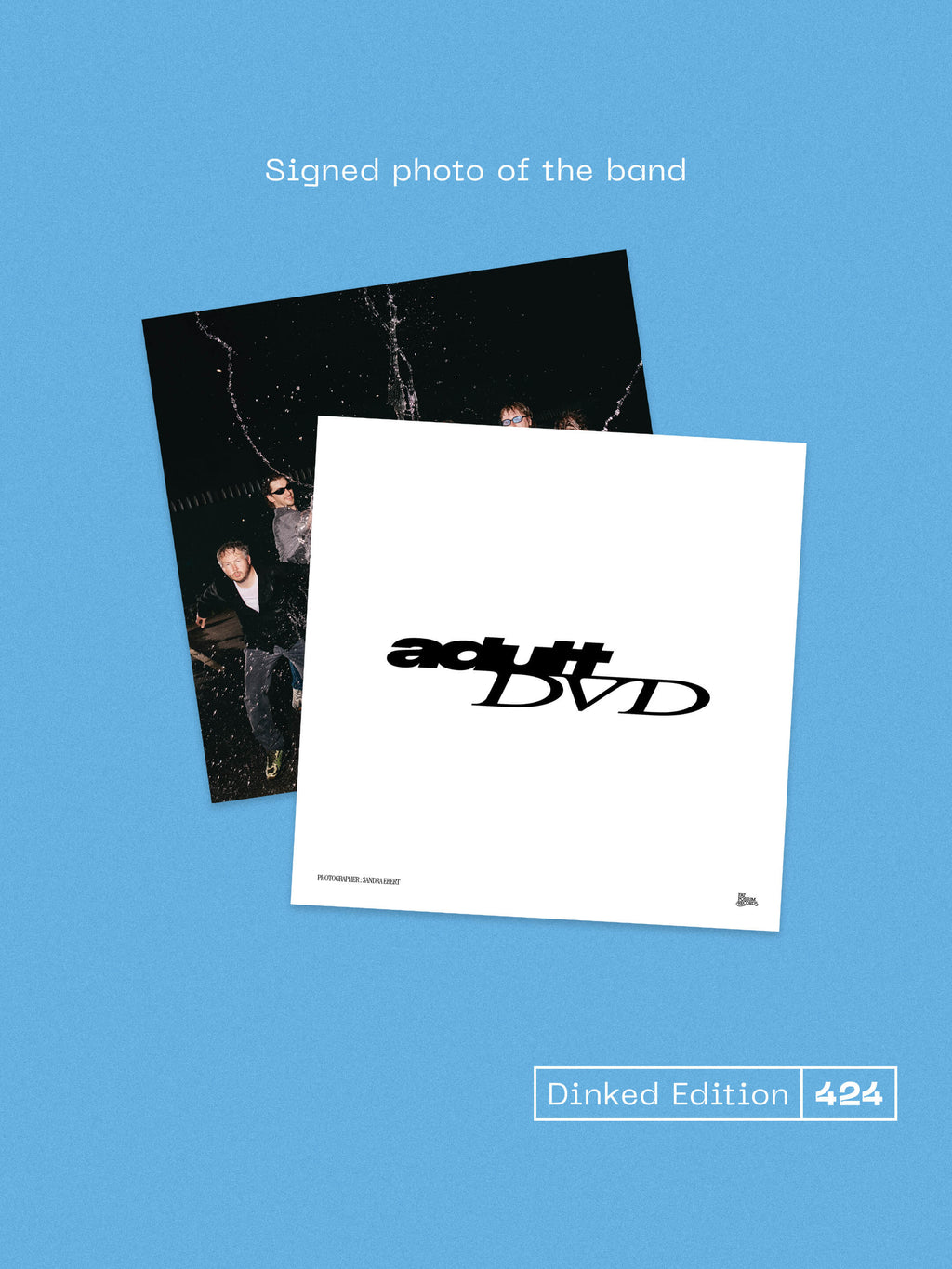 ADULT DVD - ADULT DVD - DINKED EDITION 424 - TRANSPARENT BLUE VINYL LP + STICKER SHEET & SIGNED PHOTO