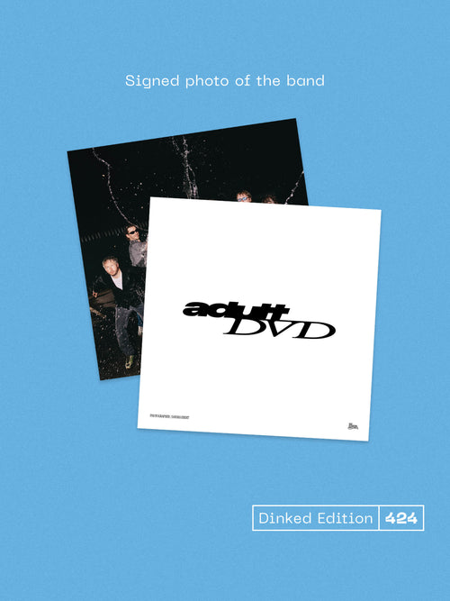 ADULT DVD - ADULT DVD - DINKED EDITION 424 - TRANSPARENT BLUE VINYL LP + STICKER SHEET & SIGNED PHOTO