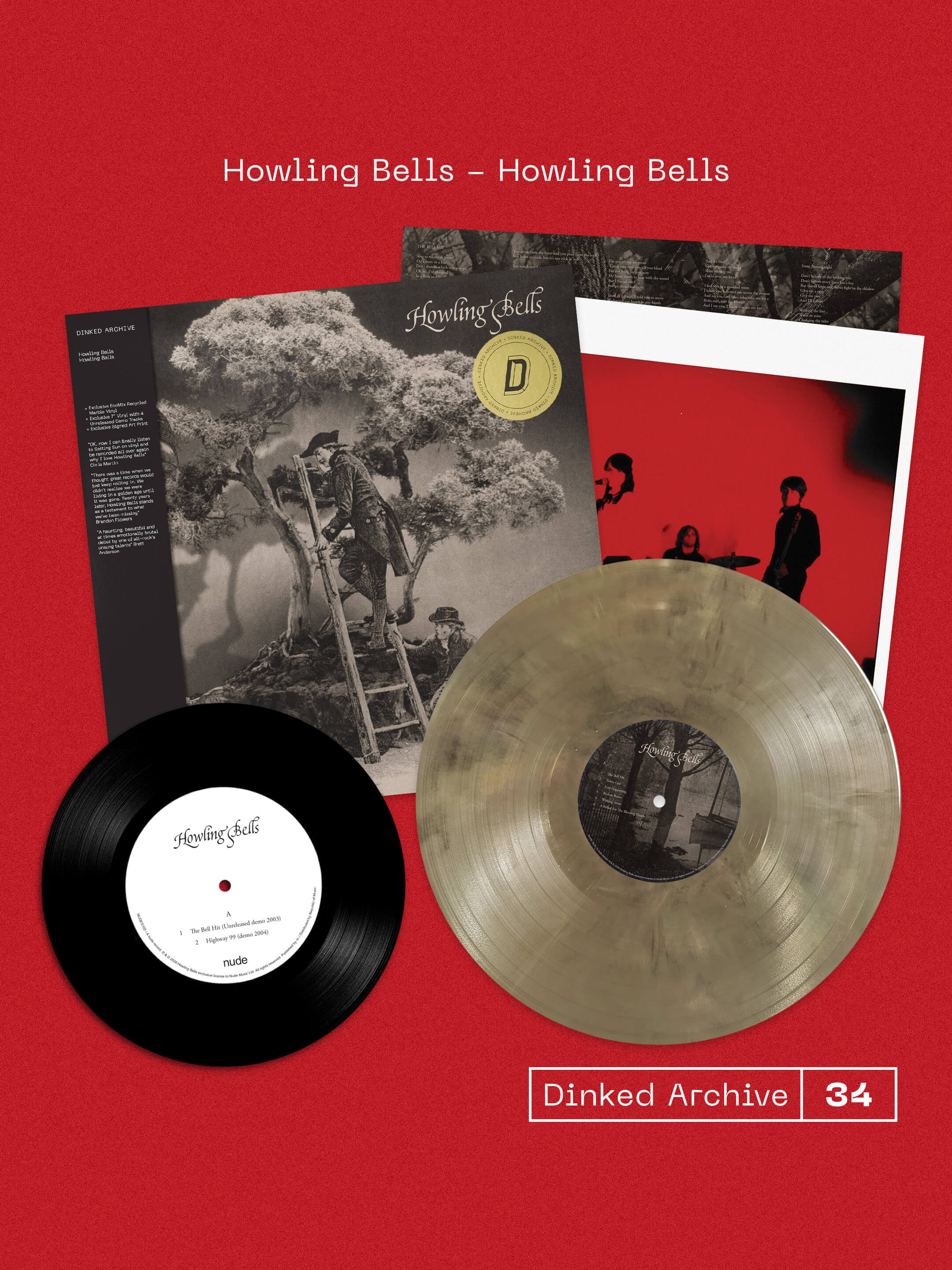 HOWLING BELLS - HOWLING BELLS - DINKED ARCHIVE EDITION 34 - ECOMIX MARBLE VINYL + BONUS 7” & SIGNED ART PRINT