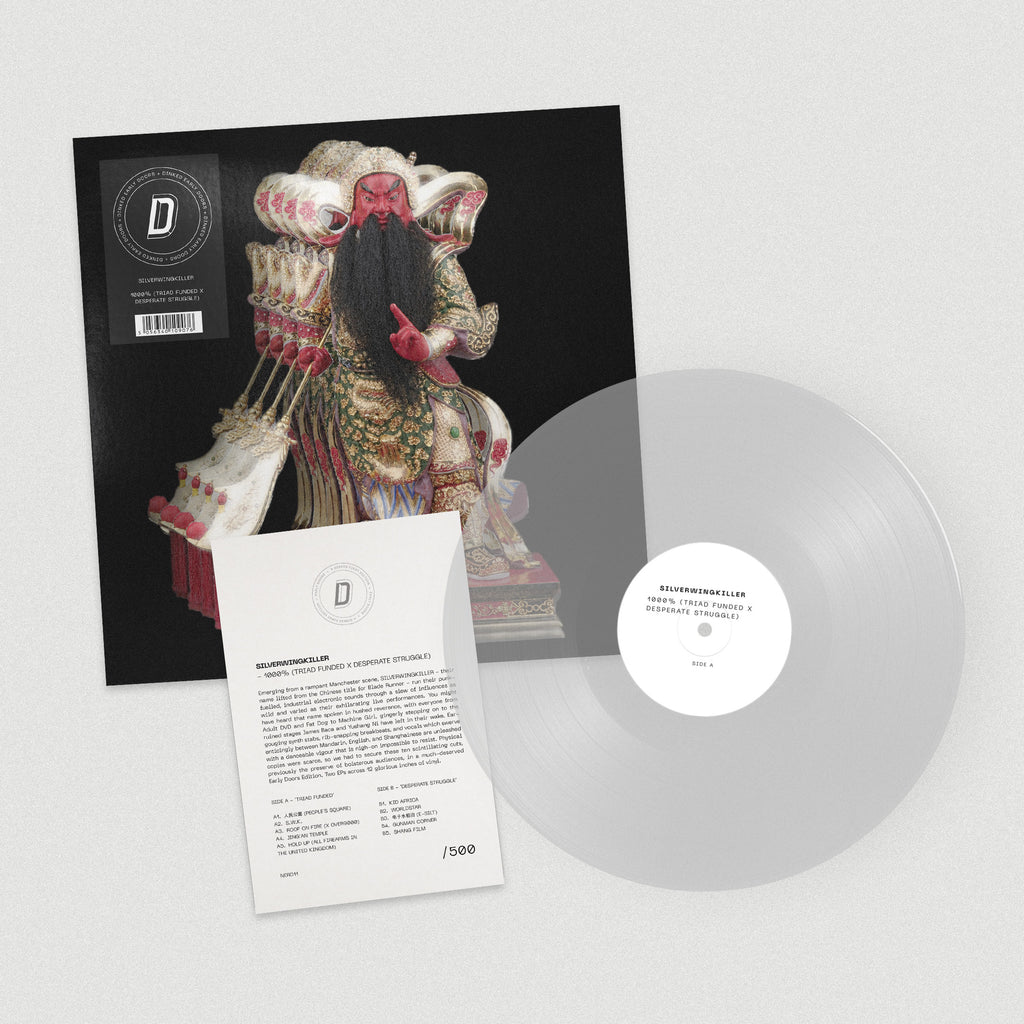 SILVERWINGKILLER - 1000% (TRIAD FUNDED X DESPERATE STRUGGLE) - DINKED EARLY DOORS EDITION NUMBER 11 - CRYSTAL CLEAR VINYL LP + SIGNED & NUMBERED INSERT - LTD TO 500 COPIES