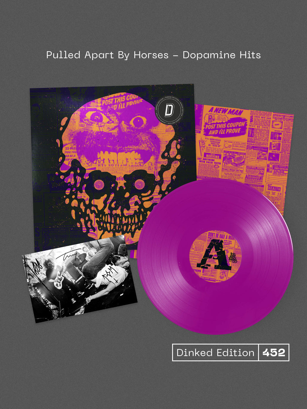 PULLED APART BY HORSES - DOPAMINE HITS - DINKED EDITION 452 - 'POISON CANDY' PURPLE COLOUR VINYL LP + SIGNED POSTCARD - PRE ORDER OUT 12TH FEB 2027