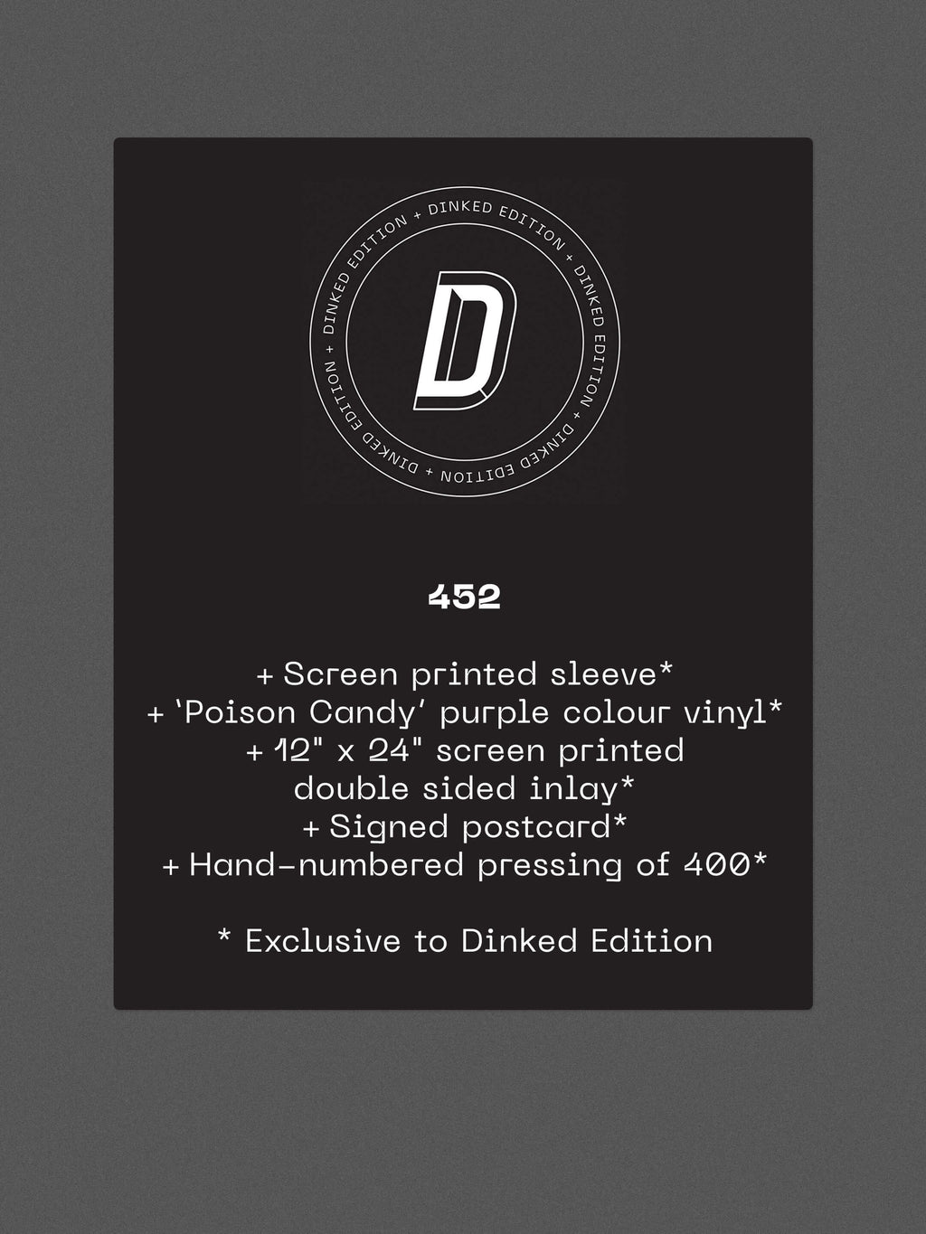 PULLED APART BY HORSES - DOPAMINE HITS - DINKED EDITION 452 - 'POISON CANDY' PURPLE COLOUR VINYL LP + SIGNED POSTCARD - PRE ORDER OUT 12TH FEB 2027