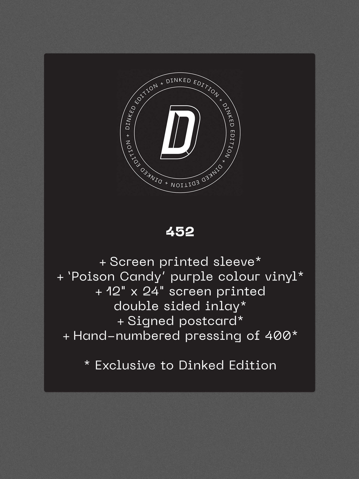 PULLED APART BY HORSES - DOPAMINE HITS - DINKED EDITION 452 - 'POISON CANDY' PURPLE COLOUR VINYL LP + SIGNED POSTCARD - PRE ORDER OUT 12TH FEB 2027
