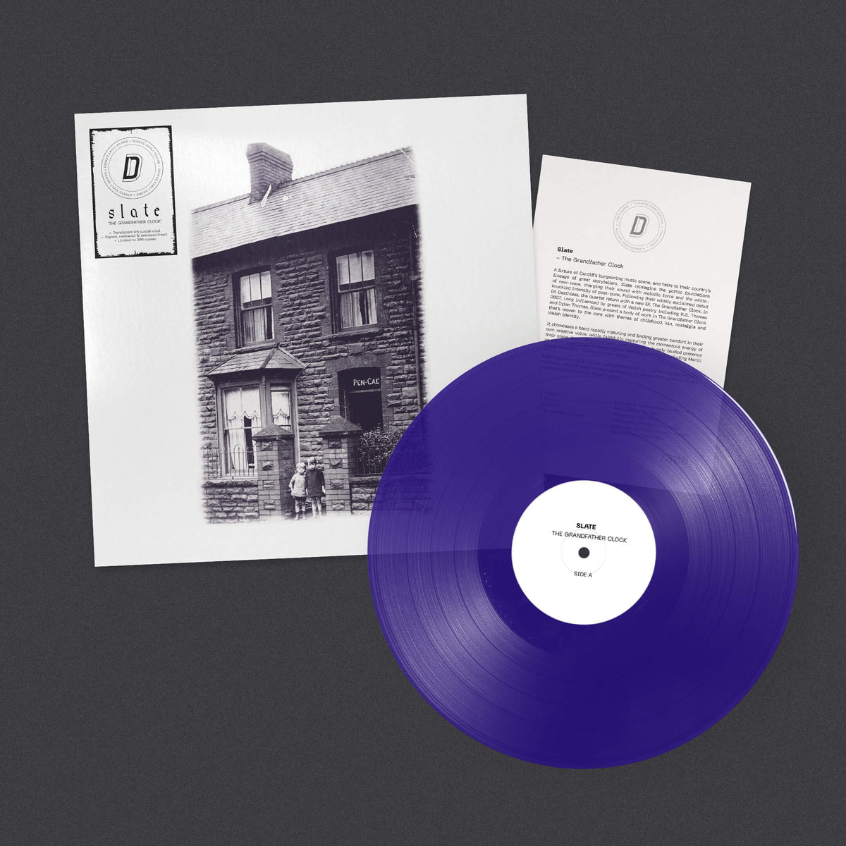 SLATE - THE GRANDFATHER CLOCK - DINKED EARLY DOORS EDITION NUMBER 14 - TRANSLUCENT INK PURPLE VINYL EP + NUMBERED A5 INSERT - PRE ORDER OUT 22ND JANUARY 2027