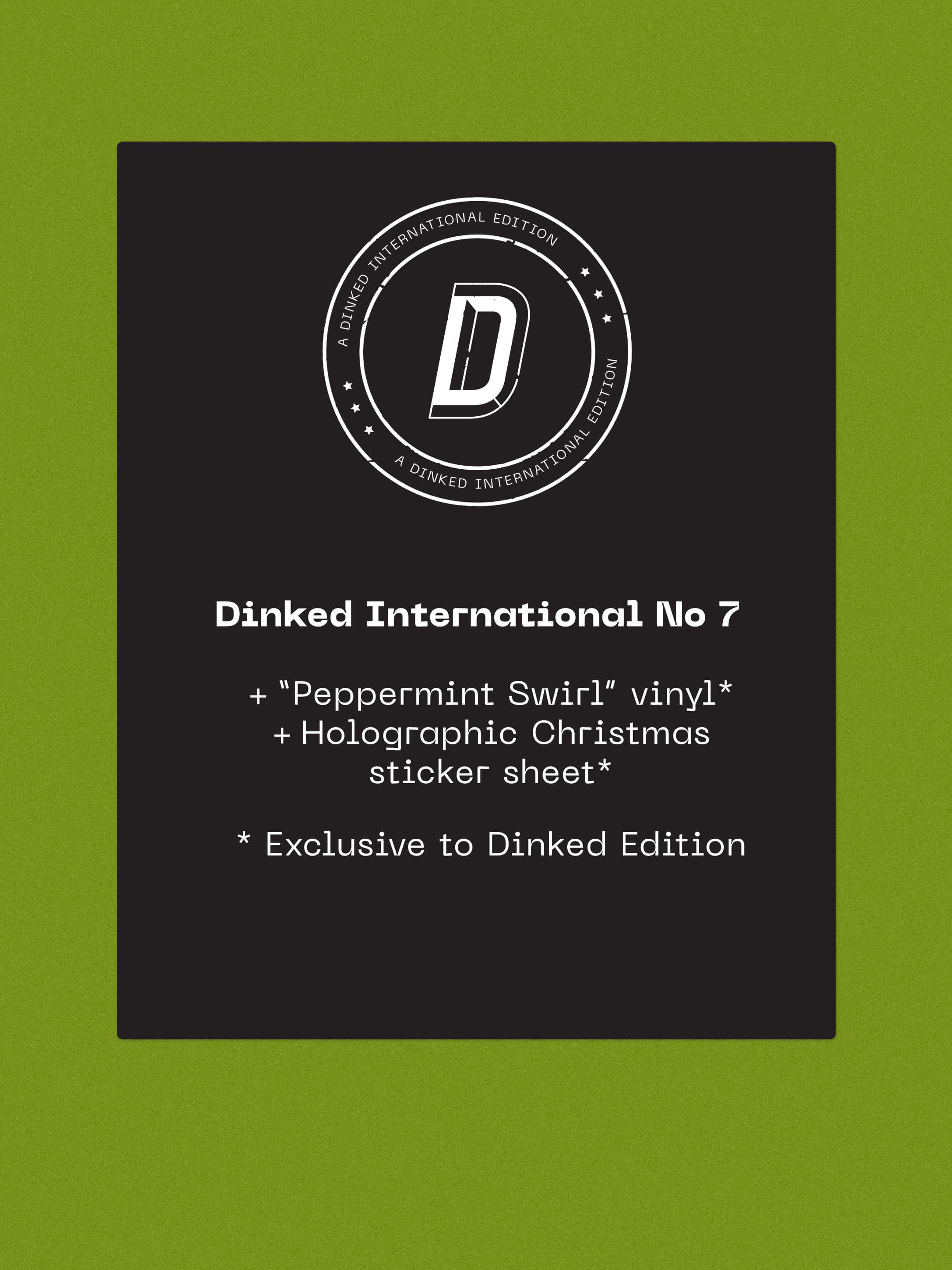 SUFJAN STEVENS - WORST CHRISTMAS EVER! - DINKED INTERNATIONAL EDITION NUMBER 7 - PEPPERMINT SWIRL VINYL LP + CHRISTMAS STICKER SHEET