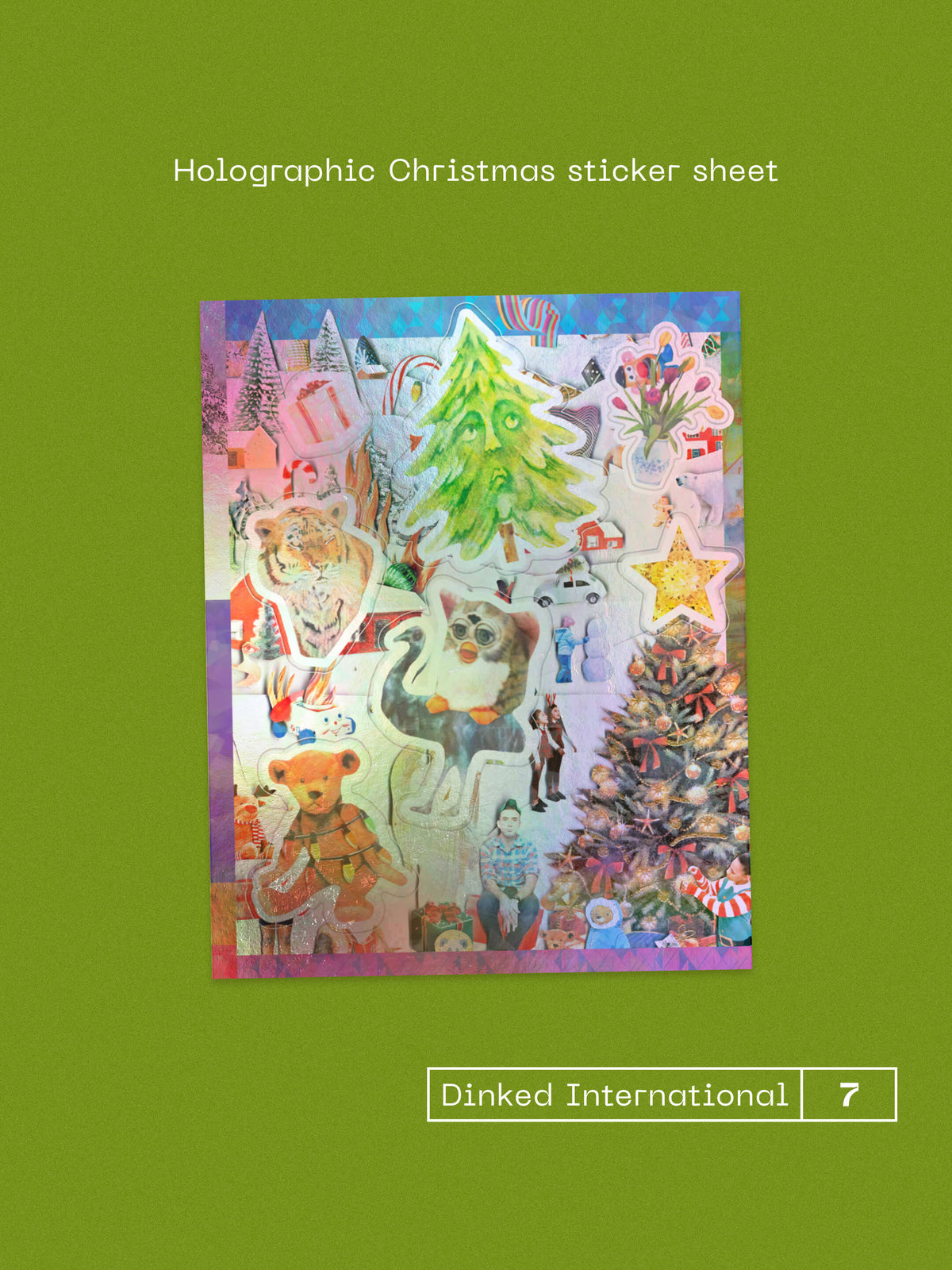 SUFJAN STEVENS - WORST CHRISTMAS EVER! - DINKED INTERNATIONAL EDITION NUMBER 7 - PEPPERMINT SWIRL VINYL LP + CHRISTMAS STICKER SHEET