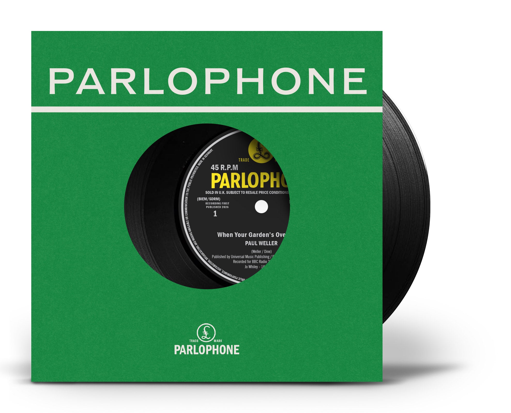PAUL WELLER - When Your Garden's Overgrown (Live at the BBC / Boy About Town (Live At The BBC) - LIMITED EDITION BLACK 7" VINYL RSD2026