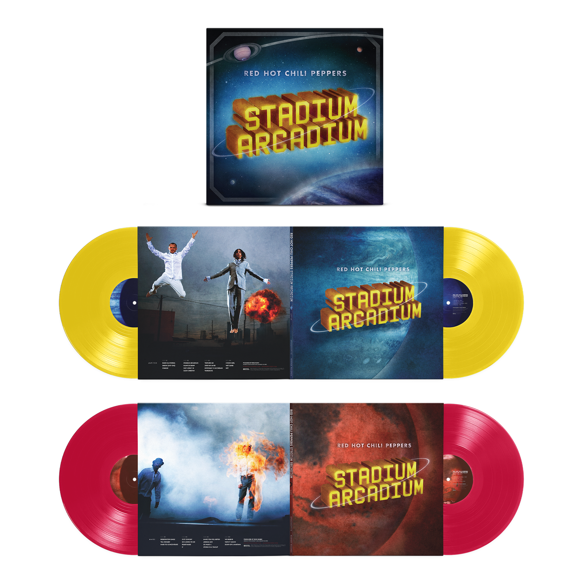 RED HOT CHILI PEPPERS - STADIUM ARCADIUM - 4LP CANARY YELLOW & APPLE REDVINYL